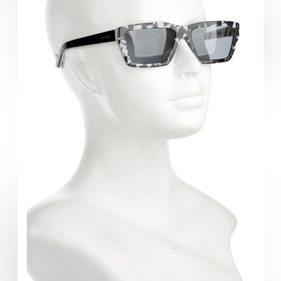 Prada Rectangular PR 04VS Millennial Sunglasses in Black & White - Picture 3 of 13